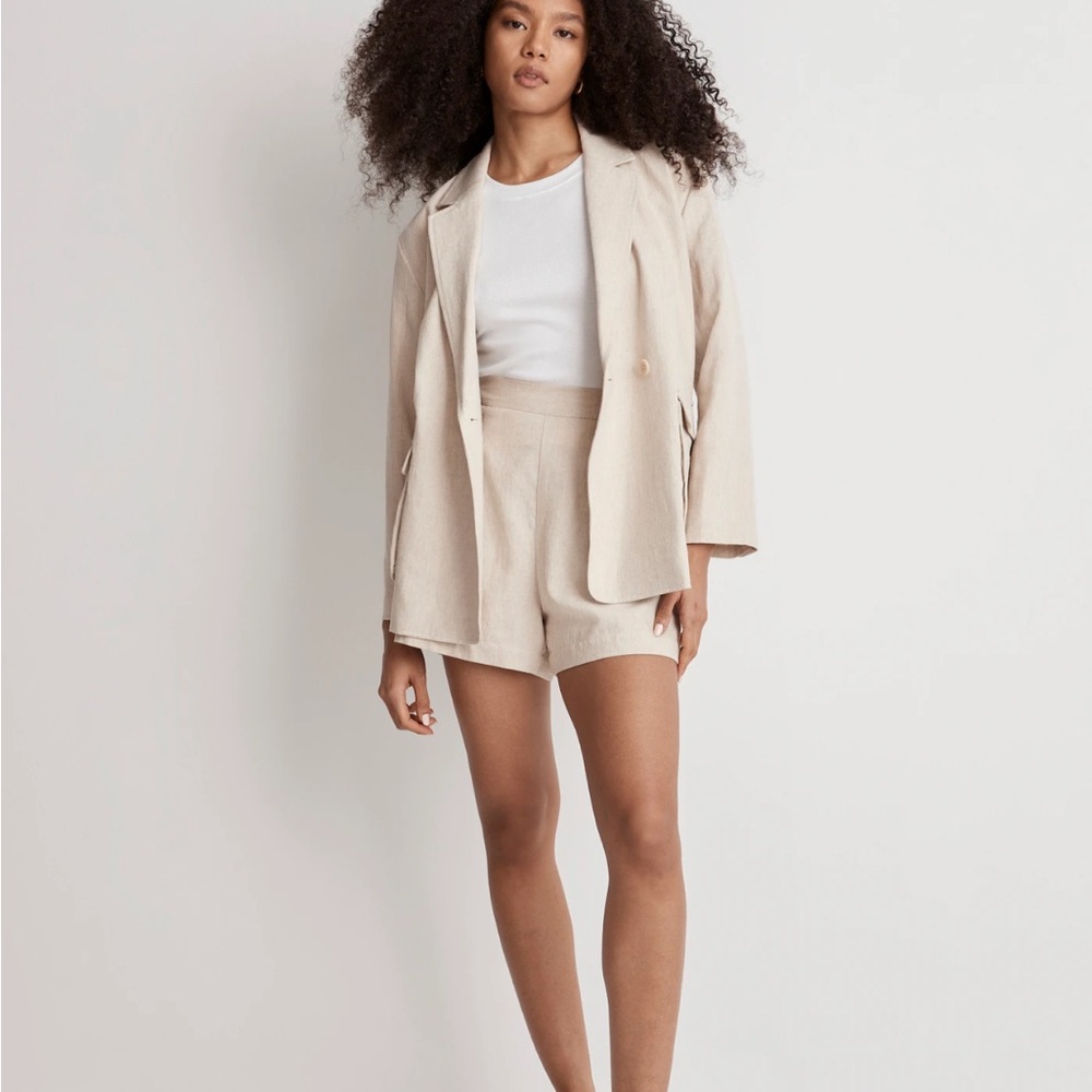 Madewell Clean Pull-On Shorts in Linen Blend
